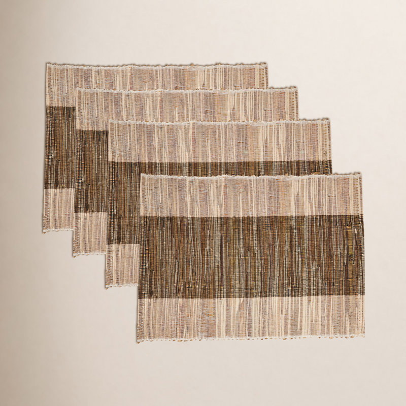 Medan Collection Striped Rectangle Placemat, Natural