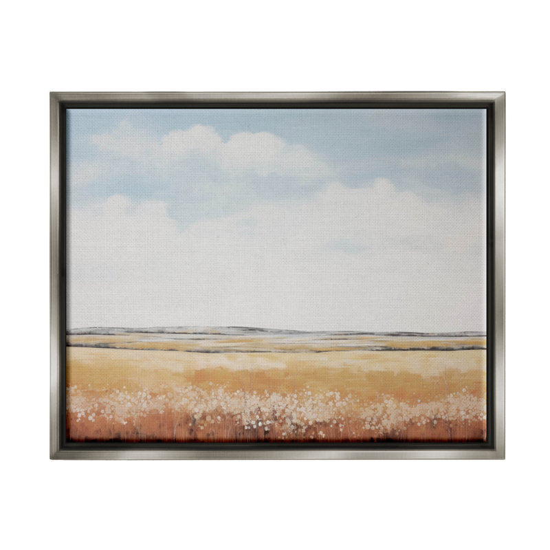 Bb-169-Floater Abstract Country View, encadré sur toile par lettré et doublé, H 25 po x l 31 po x P 1,7 po