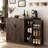 Farmhouse Buffet Sideboard Cabinet With Barn Doors, 47.2" Kitchen Storage Cabinet With Adjustable Shelves-139258715