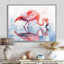 Flamant rose reflets au bord du lac II - flamant rose, art mural