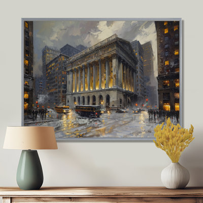 Beige Banks architectural à New York Winter - salon d'art mural Banks