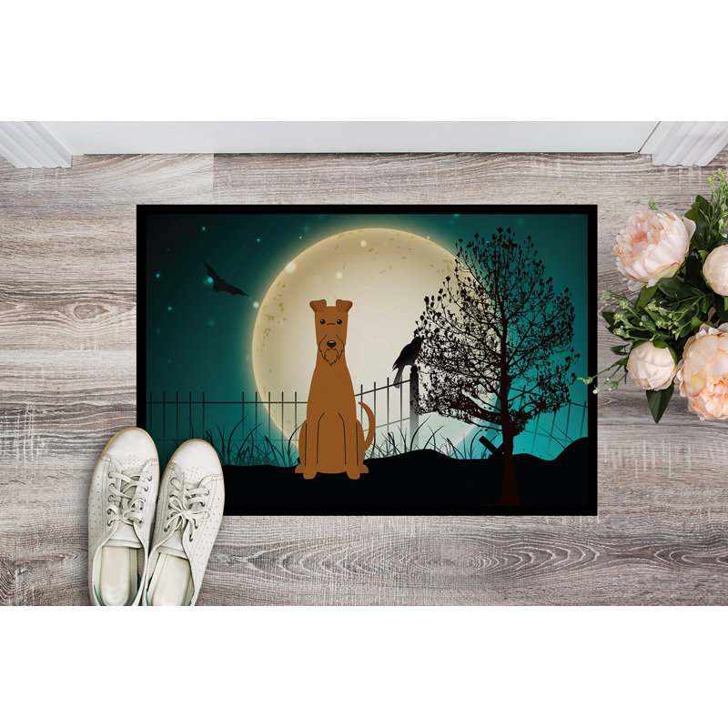 Tapis d'extérieur effrayant Terrier irlandais Caillo Halloween, Rectangle 1 pi 6 po x 2 pi 3 po