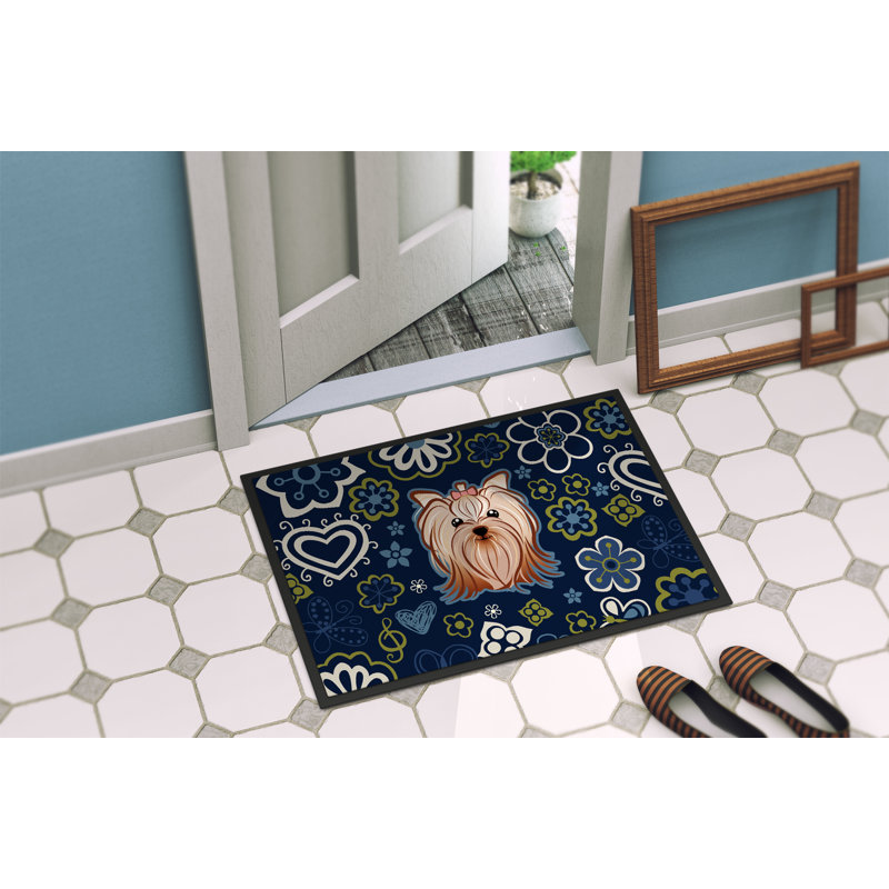 Tapis d'extérieur antidérapant Toluca, L 24 po x L 36 po, Yorkshire-terrier Yorkie