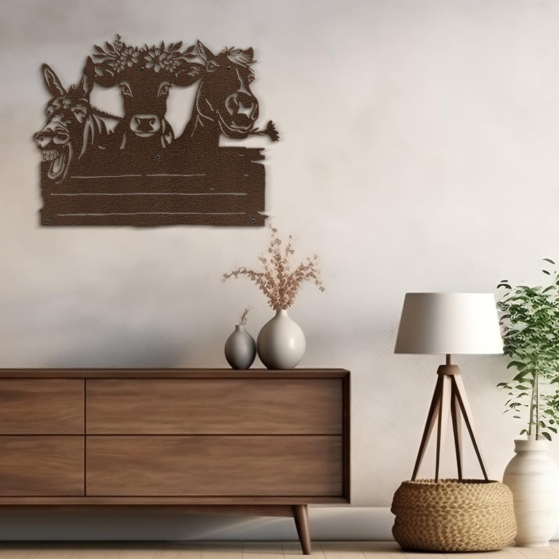 Décoration murale en métal, Bronze, H 16 po x l 24 po x P 0,05 po