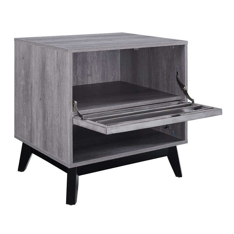 Merced Solid Wood End Table, Grey Oak