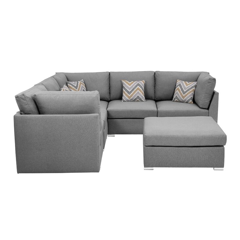 LILOLA Amira 6 - Piece Upholstered Sectional & Reviews | Wayfair