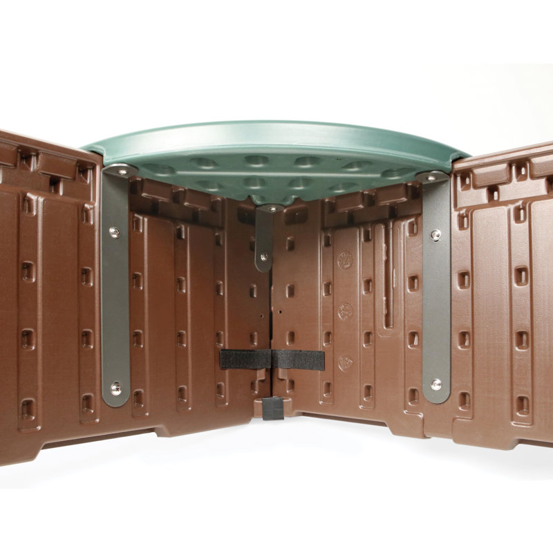 Woodland Brown and Green HDPE Square Sandbox with Cover