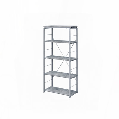 Jurgen Faux Concrete & Silver Finish Bookshelf