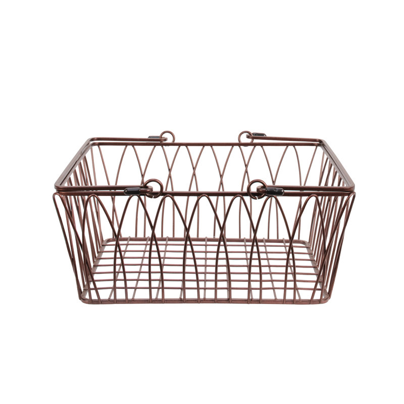 Panier en métal Twist, Bronze, 1, H 5,25 po x l 11 po x P 10 po