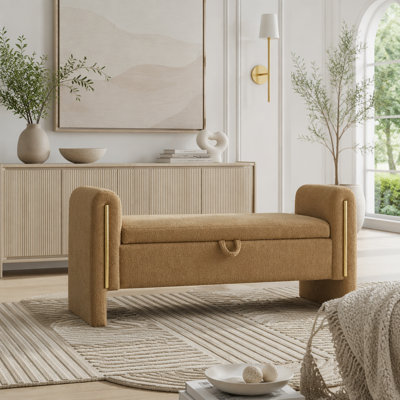 Modern Teddy Bed End Bench with Arms and Storage
