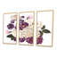 Bouquet rétro avec fleurs et feuilles rétro VI - ensemble d'art mural sur toile encadré traditionnel de 3-1038456347-1038456345