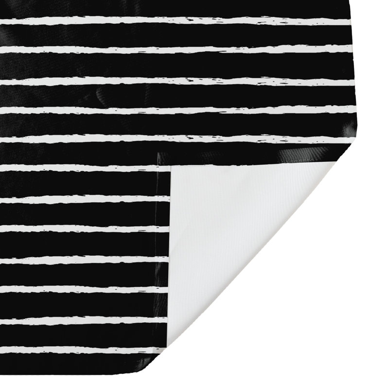 Basley Striped Shower Curtain, Black/White