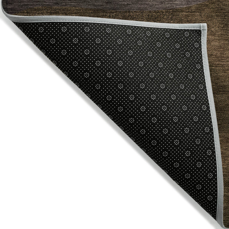 Tapis intérieur / extérieur brun lavable à la machine Xhevrie, Rectangle 10 pi x 14 pi