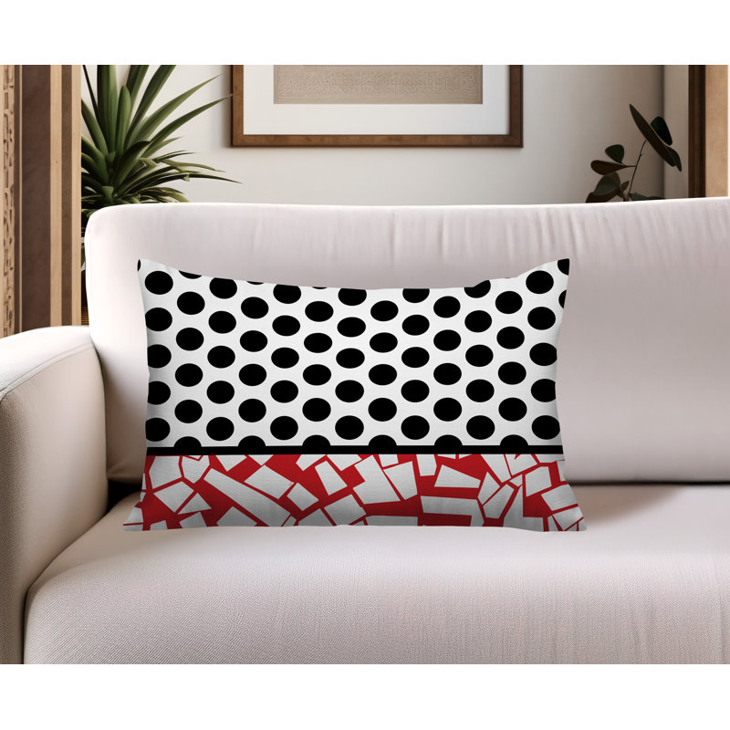 Oreiller rectangulaire réversible intérieur / extérieur Miva, Rectangulaire H 14 po x l 20 po, Rouge