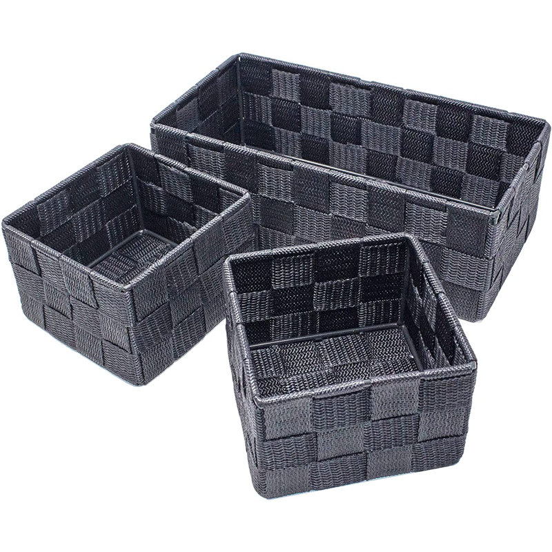 Clay Roberts Fabric Decorative Basket, Grey