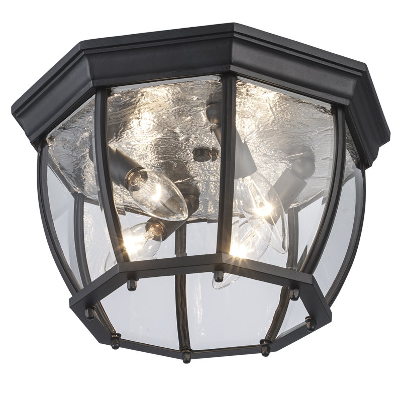 Plafonnier encastré d'extérieur Mulgrave, Noir, H 6,5 po x l 13 po