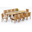 13 Pcs Grade-A Teak Wood Dining Set: 118" Double Extension Mas Oval Trestle Leg Table And 12 Cahyo Stacking Arm Chairs #11CH2712-1548068606