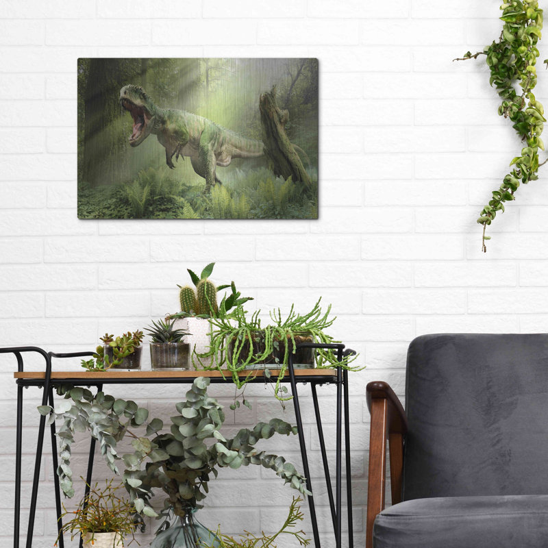 Art mural luxueux «Giganotosaurus», art mural en métal «Giganotosaurus» par Damir Martin, H 12 po x l 16 po