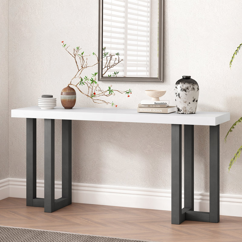 Console Table, Gray,White