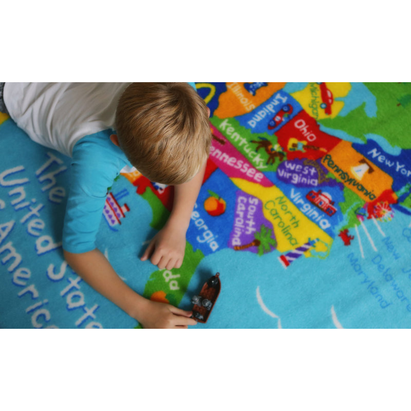 Wildkin Kids Educational Play Rug – Skid-Proof, Durable Nylon, Fun Learning Mat - USA
