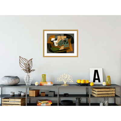 Chessboard Glass and Dish by Juan Gris -Framed Giclee Print