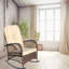 Chaise berçante d'extérieur en osier à assise large-130143827