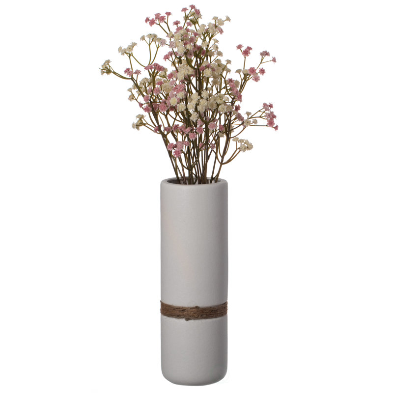 Bequette Ceramic Table Vase, 11" H x 3.5" W x 3.5" D, White