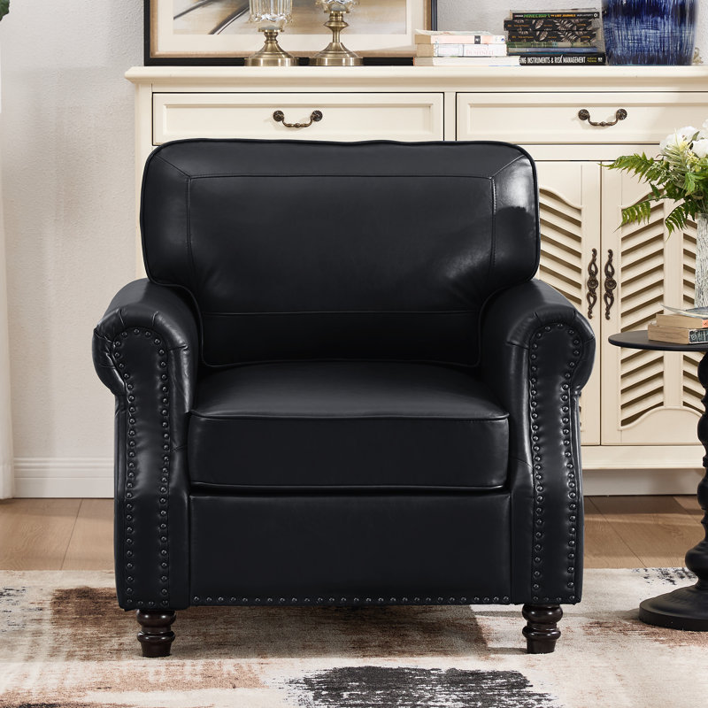 Fauteuil en similicuir Amarius, Noir