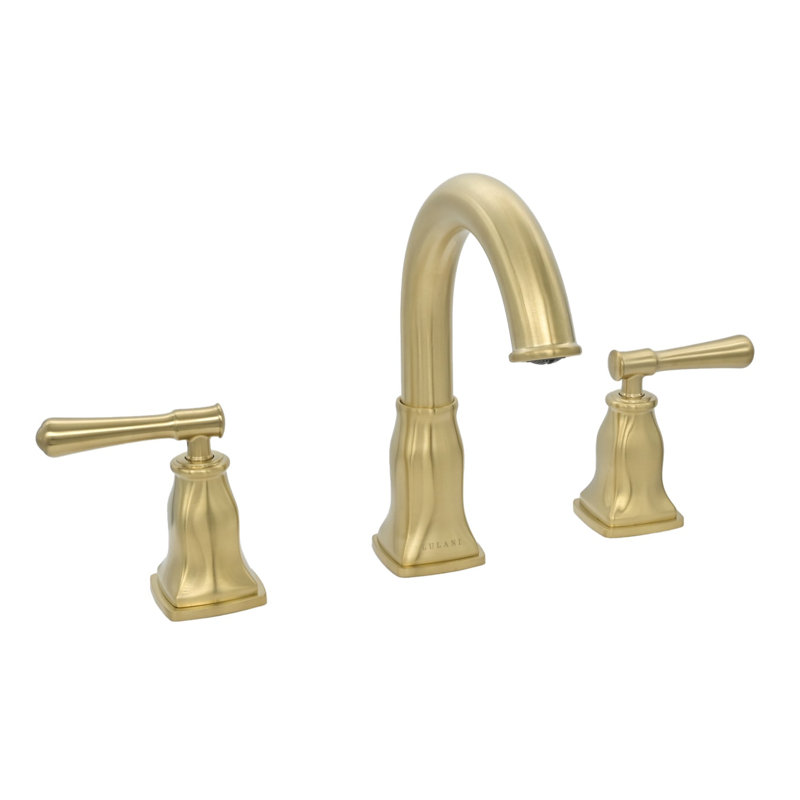 Robinet de salle de bain espacé avec ensemble de drain Lulani Aurora, Or champagne