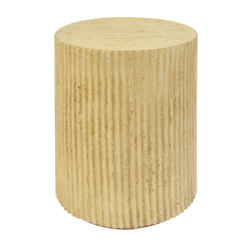 Table d'appoint cylindrique MGO, texture semblable au bois, couleur brun antique