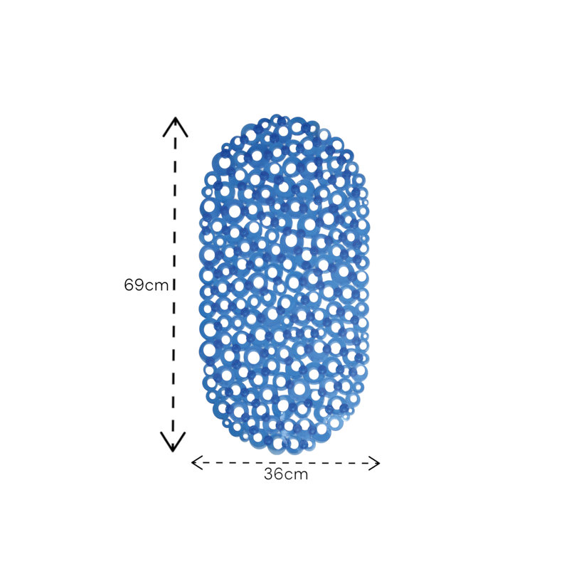 Otto Anti Slip PVC Bath Mat 69Cm X 36Cm, Blue