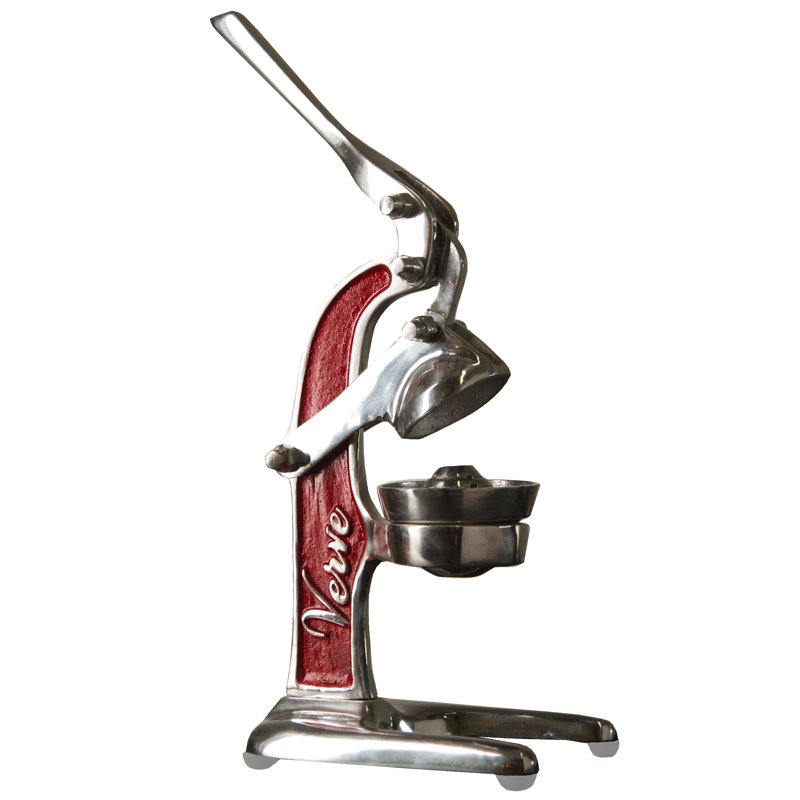 Red Cast Aluminum Manual Citrus Juicer with Strainer