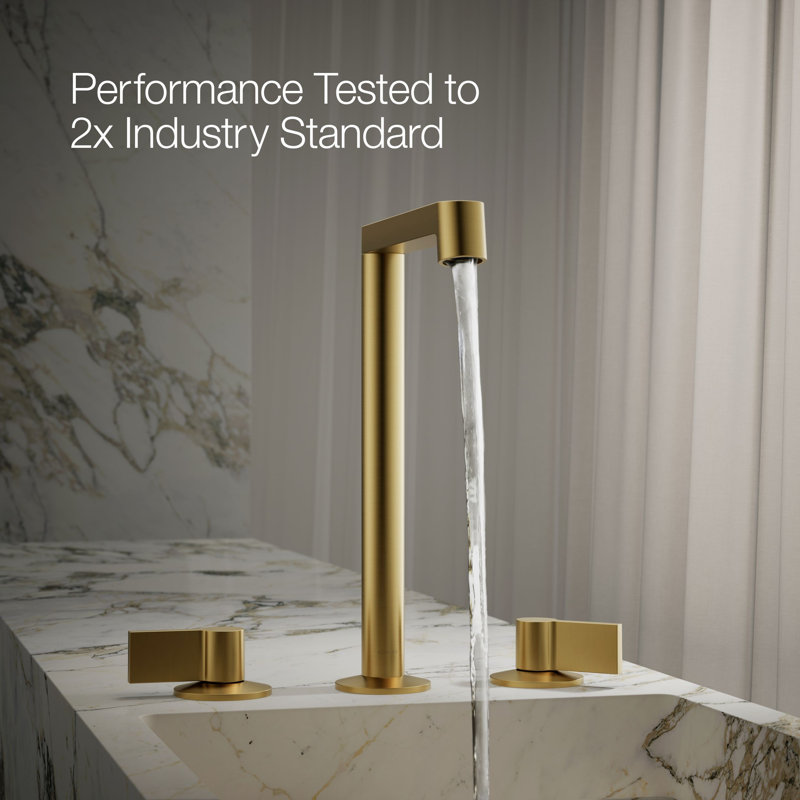 Components Tallbathroom Sink Spout with Row Design, Brushed Brass