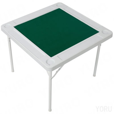 Table carrée pliante pour cartes, table de Mahjong avec feutre vert, plateaux à copeaux et porte-gobelets, tables de jeu portables pour 4 joueurs, tables de jeux de cartes pour le jeu de poker Mahjong