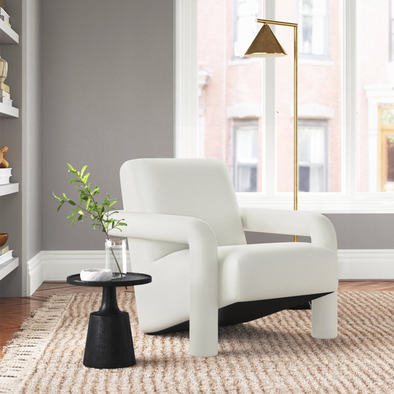 Batula Upholstered Armchair, Ivory Boucle