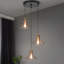 Lustre moderne en grappe dorée à 3 lumières avec verre bullé pour intérieur sec-523948319-523948317