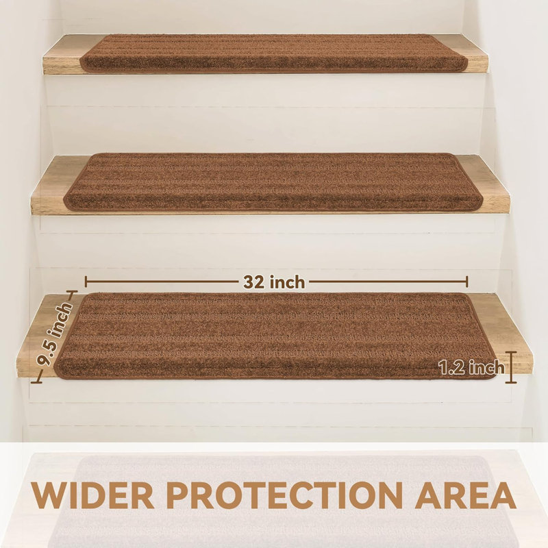 Tapis d'escalier antidérapant 9,5 po x 32 po Bullnose