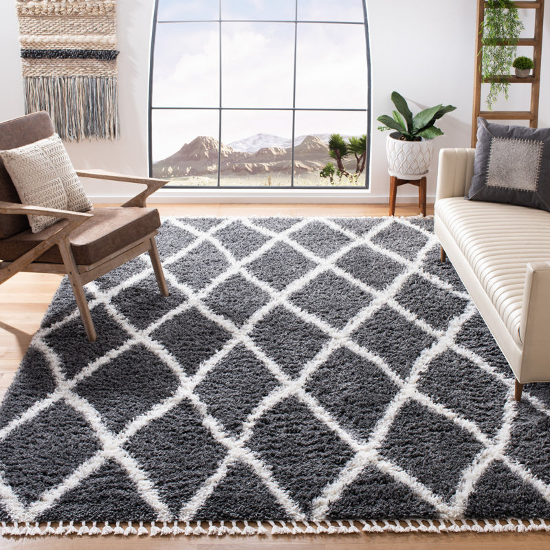 Tapis à performance géométrique marocain, Rectangle 5 pi 3 po x 7 pi 6 po