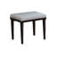 Ensemble de tabouret de coiffeuse, verre trempé transparent de 8 mm, miroir de 3 m, 3 tiroirs de rangement, tabouret rembourré, gris
