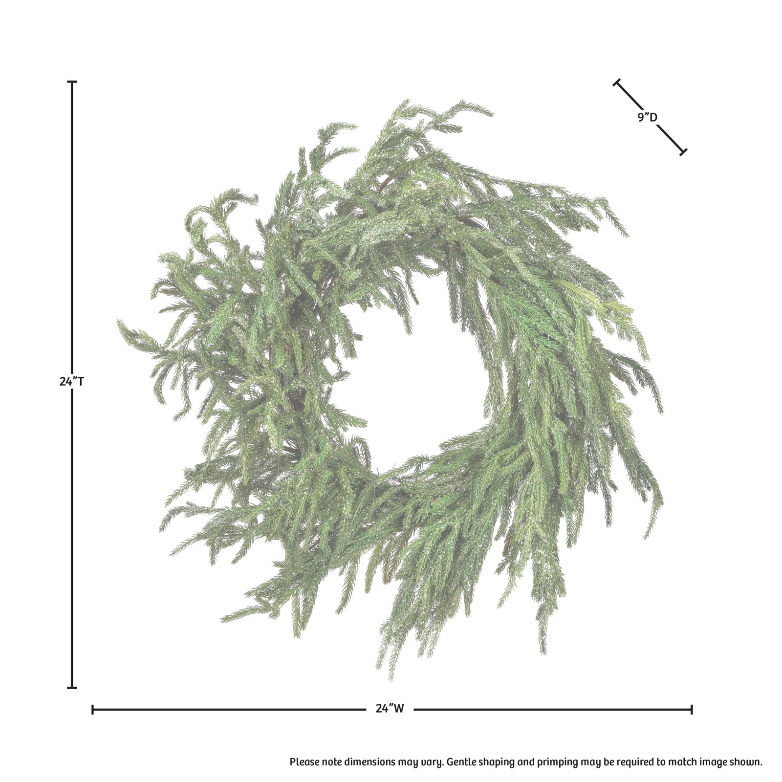 24" Frosted Pine Wreath