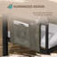 4 Piece Light Grey Metal Garden Furniture Set with Loveseat, 2 Armchairs and Tempered Glass Coffee Table