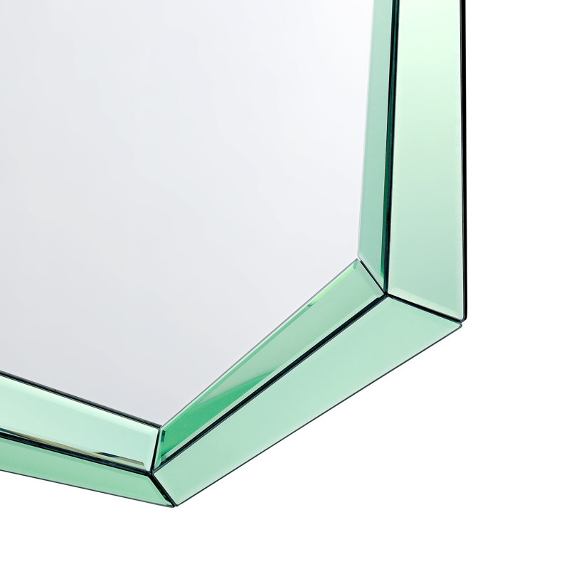 Avery Elongated Glass Mirror, Peridot Green