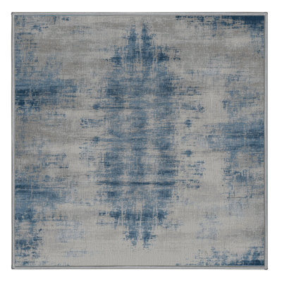 Machine Washable Abstract Gray Area Rug