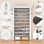 Range-chaussures blanc à 10 niveaux avec housses - Grand organisateur autoportant pour 50 à 55 paires dans le placard, le vestibule ou la chambre à coucher