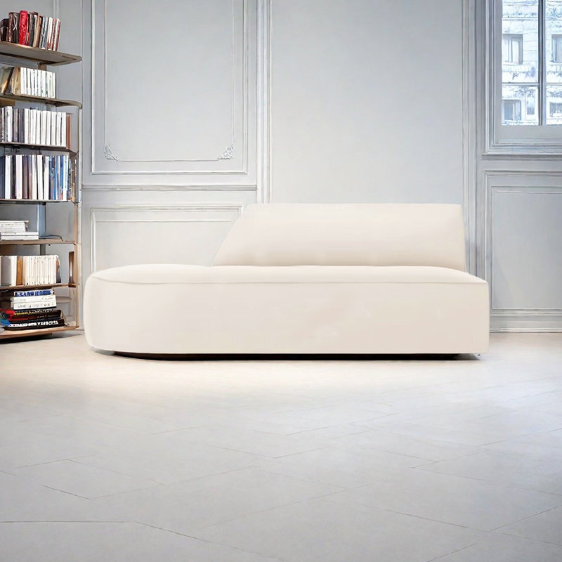 Chaise en velours Elegant, Orienté à droite, Blanc