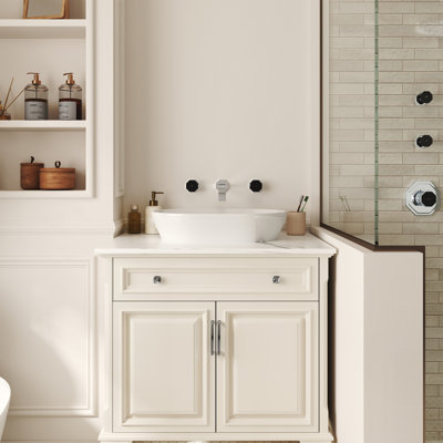 CASAINC Double Handles Wall Mounted Bathroom Sink faucet