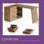 Table de bureau en L avec tiroirs et tablettes en L - brun, pieds réglables