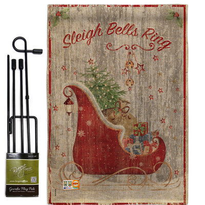 Double Sided 18.5'' H x 13'' W Polyester Christmas Flag Set