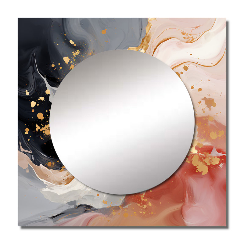 Décoration murale rose harmonie or rose, 36 po x 36 po