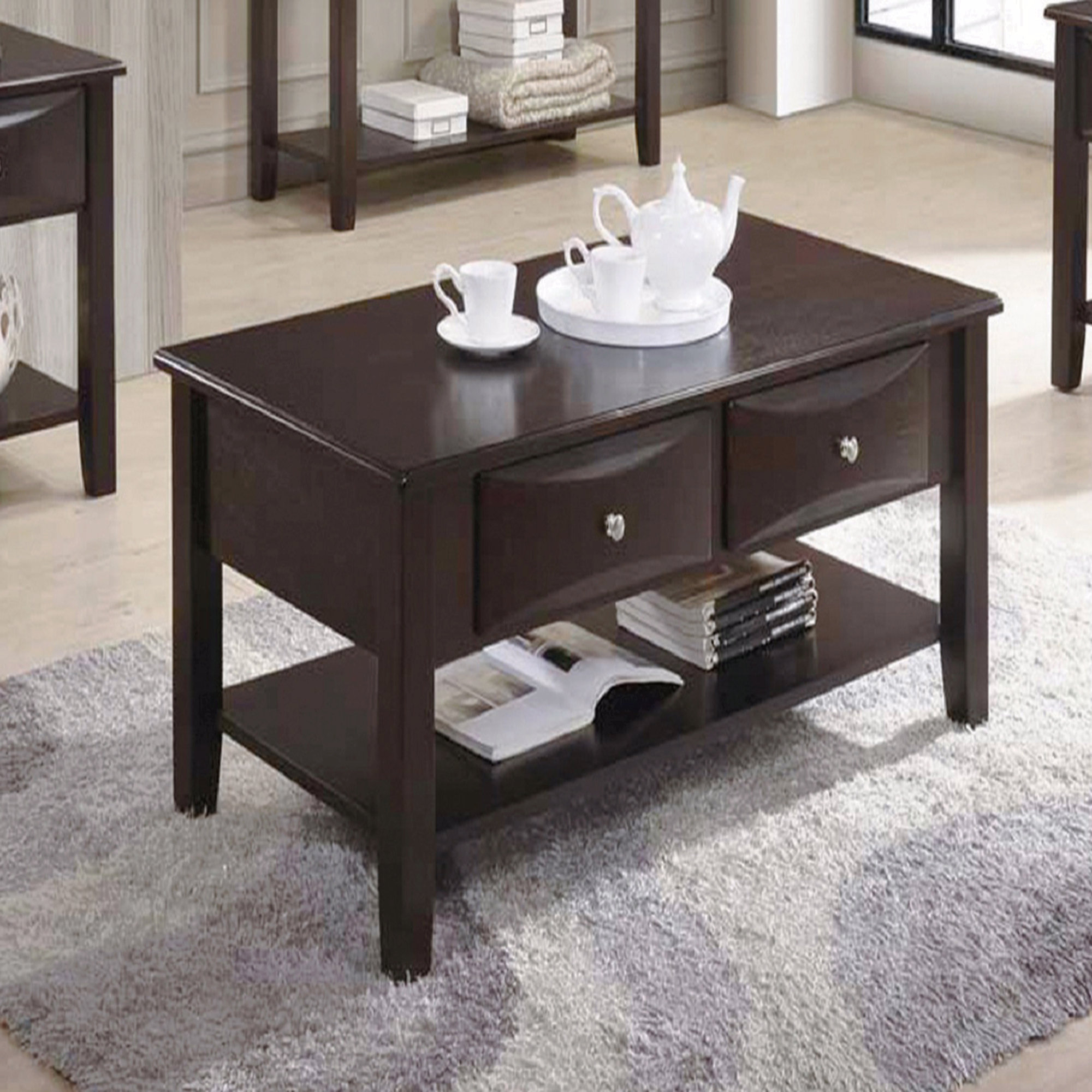 Latitude Run® Coffee Table Of Two Drawers - Wayfair Canada
